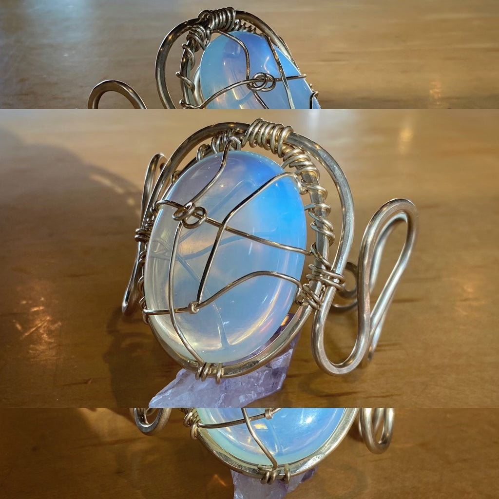 BRONZE+OPALITE WAVE CUFF BRACELET