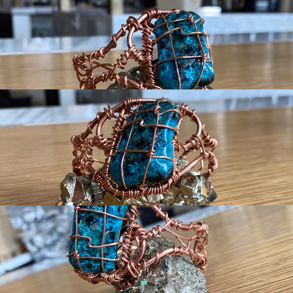 COPPER+CHRYSOCOLLA CUFF BRACELET