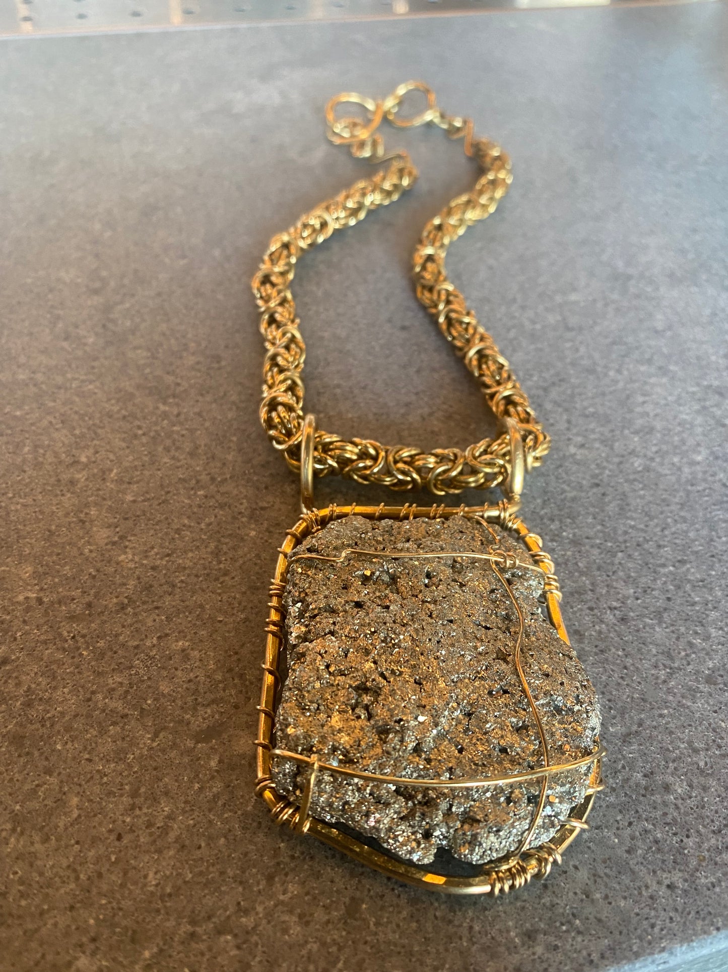 ☀️SOL SATISFACTION☀️ IMMACULATE BRONZE+PYRITE BYZANTINE LINK NECKLACE