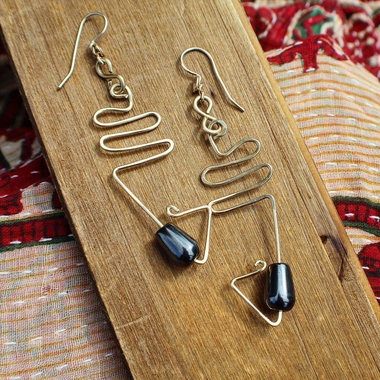 BRONZE+HEMATITE EARRINGS