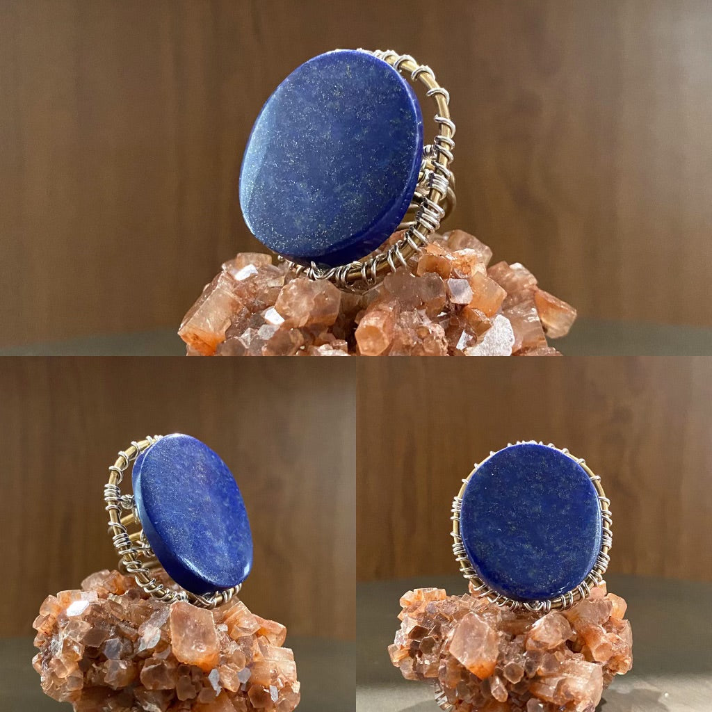 ✨HIGHER VISIONS✨ BRONZE+SILVER+LAPIS LAZULI RING