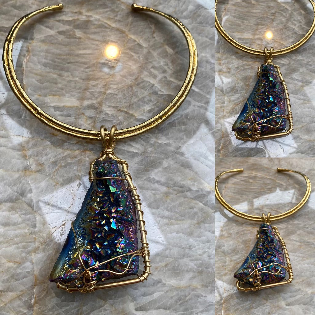 ✨ETERNITY’S CHOICE✨ BRASS+BRONZE+TITANIUM AMETHYST NECKLACE