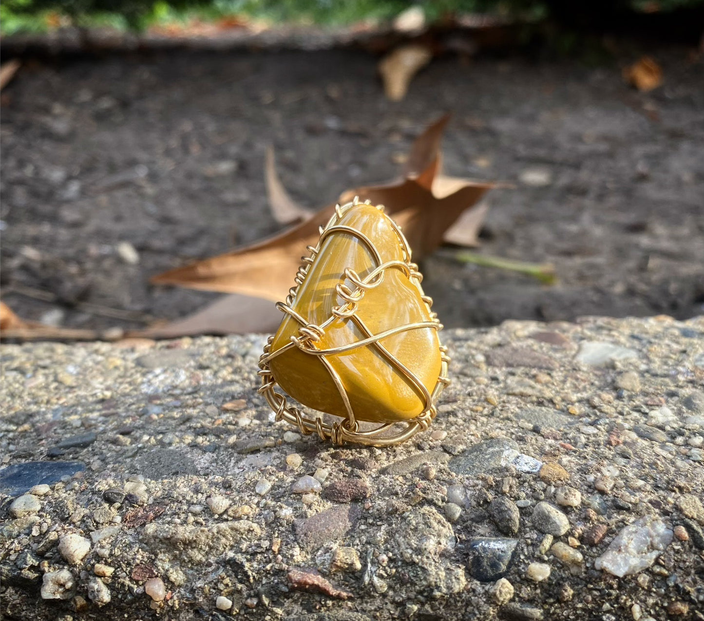 BRONZE+YELLOW MOOKITE JASPER RING