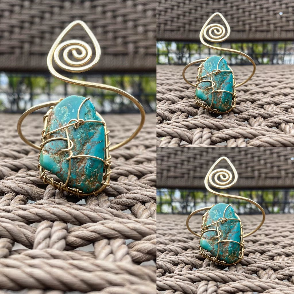 ✨💎✨ BRONZE+TURQUOISE SWIRL WRAP BRACELET