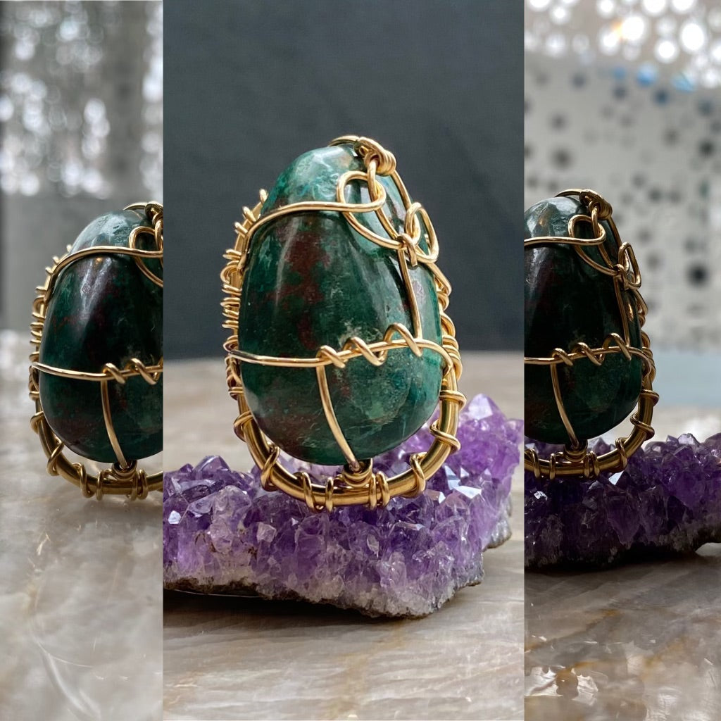 BRONZE+CHRYSOCOLLA RING