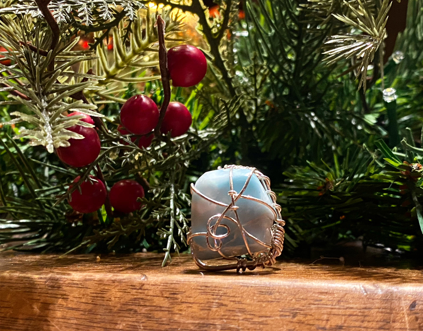SILVER+LARIMAR RING