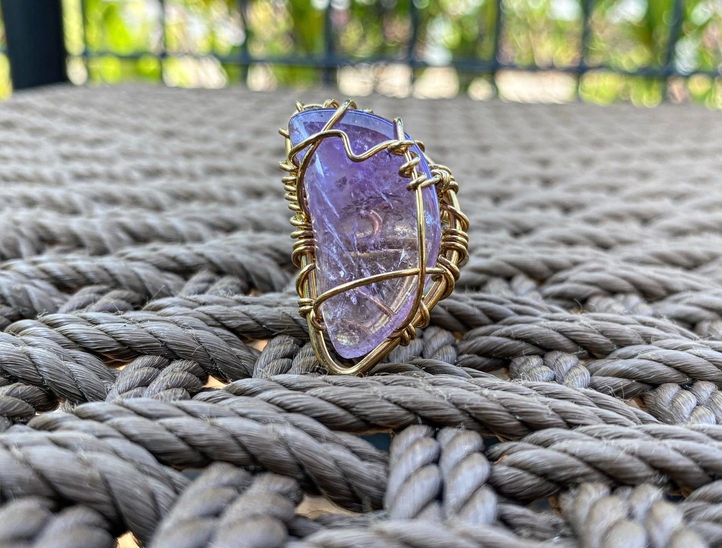 BRONZE+ AMETHYST RING