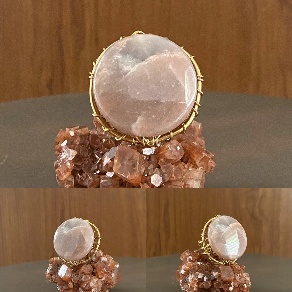 BRONZE+MOONSTONE RING