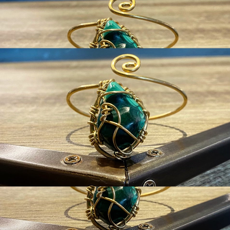 BRONZE+MALACHITE SWIRL WRAP BRACELET