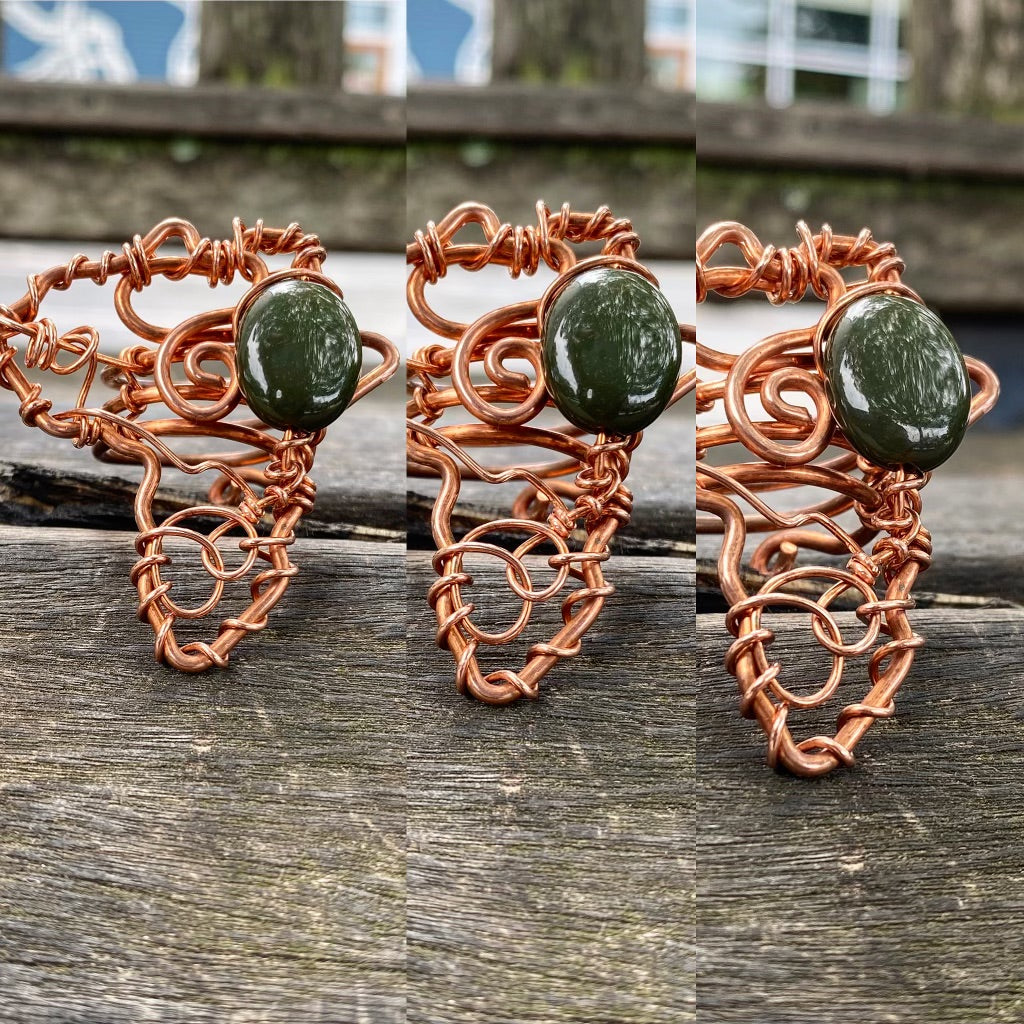 COPPER+OBSIDIAN ALKEBULAN RING