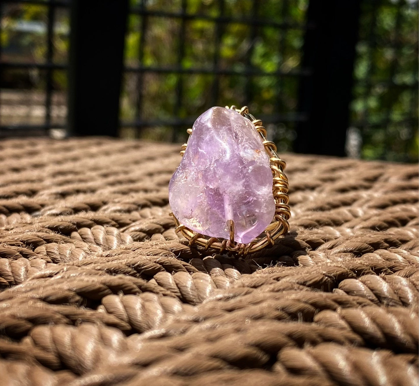 BRONZE+AMETHYST RING
