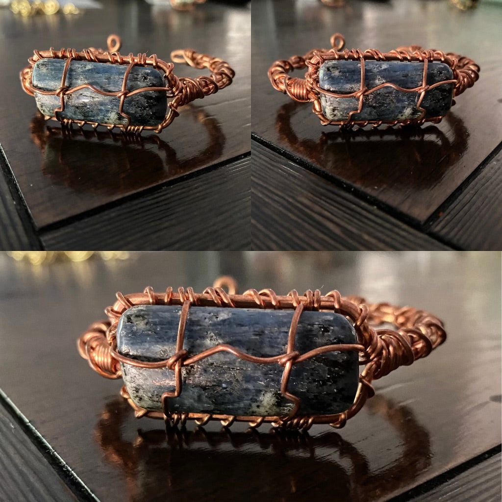 COPPER+KYANITE CUFF BRACELET