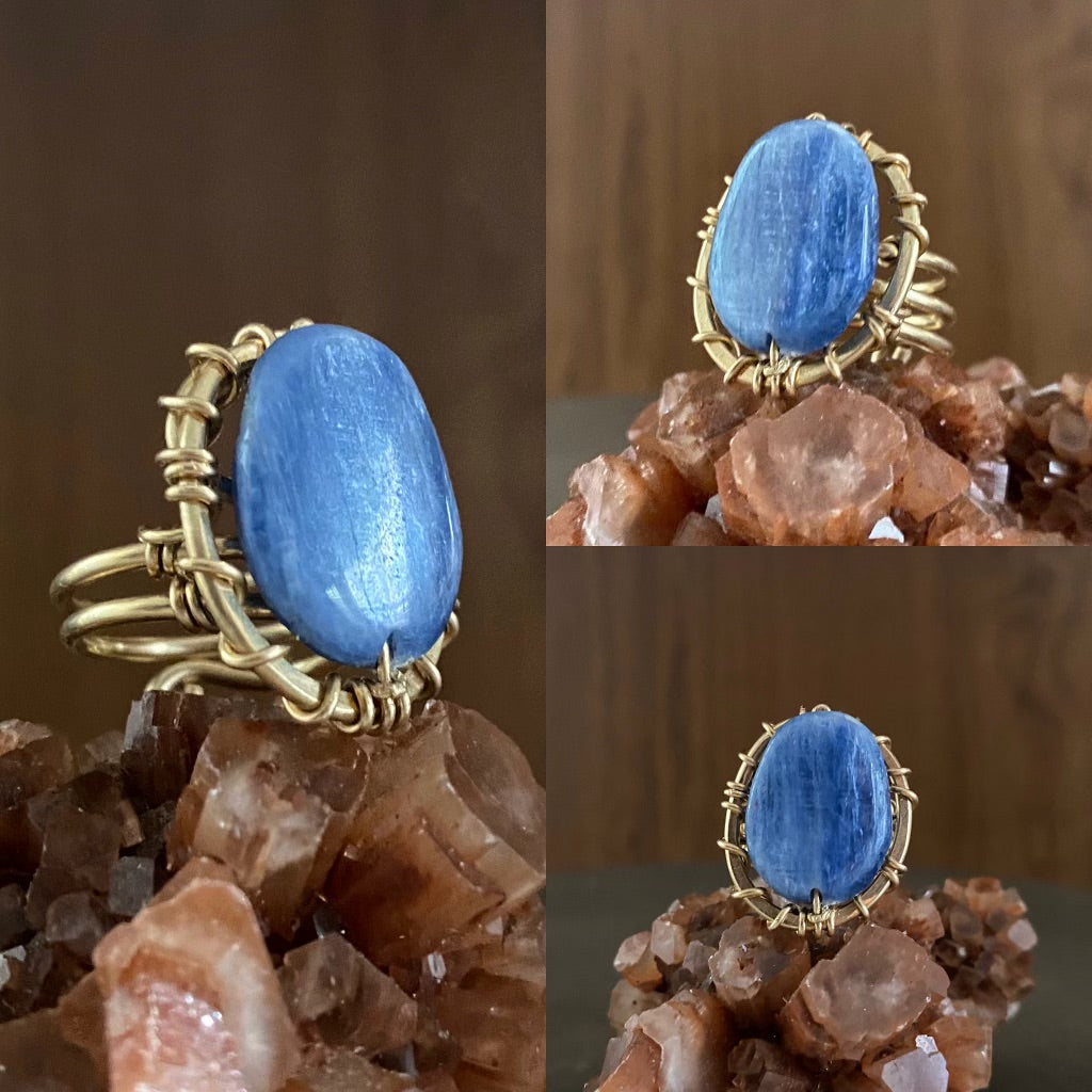 BRONZE+KYANITE ✨SACRED SEED✨RING