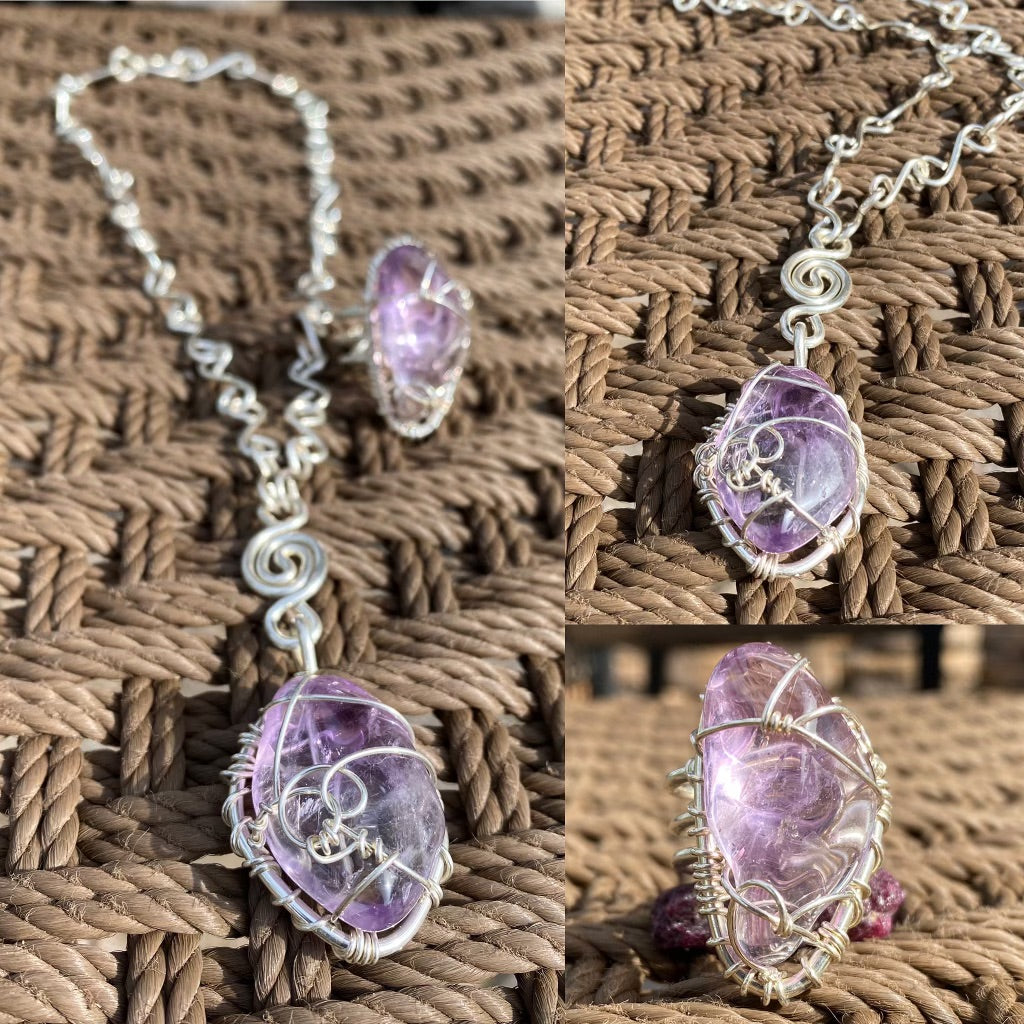 SILVER+AMETHYST SOL VORTEX NECKLACE