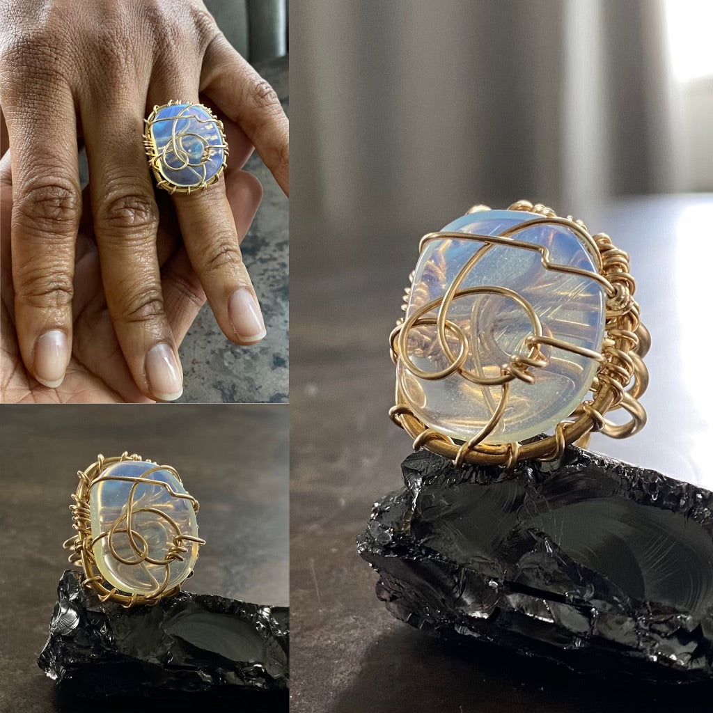 BRONZE+OPALITE RING
