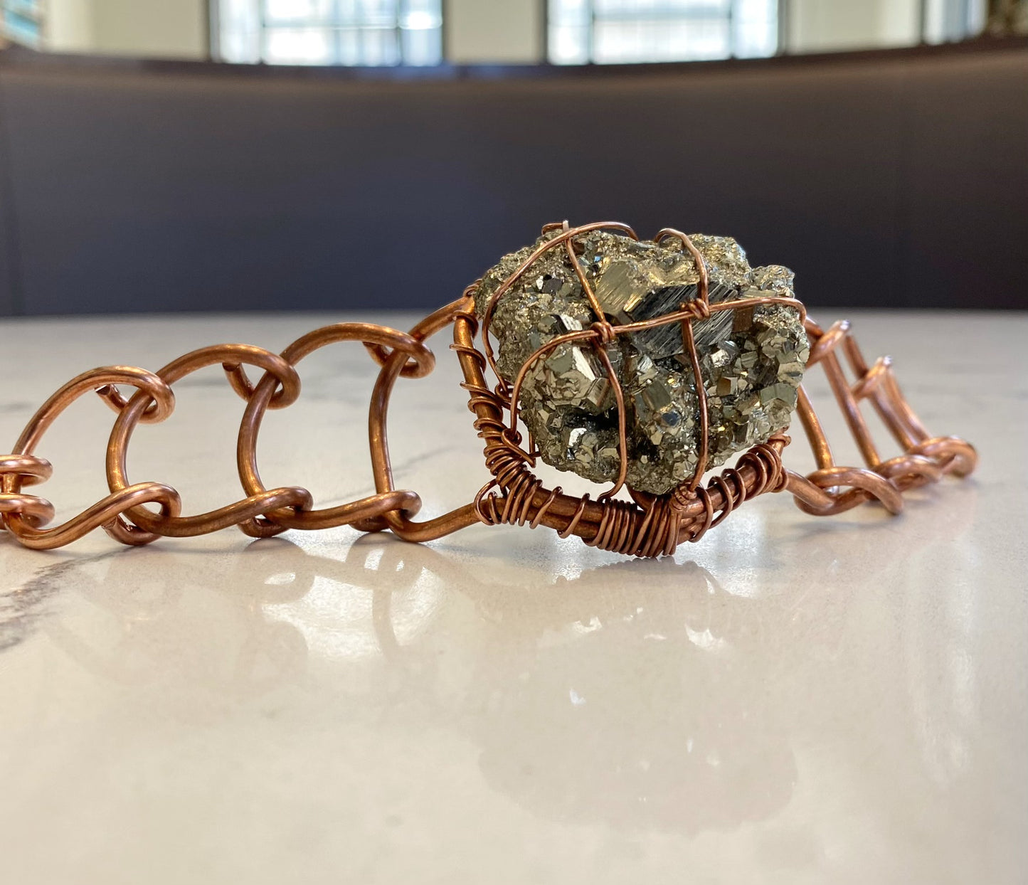 COPPER+PYRITE ARCLINK BRACELET