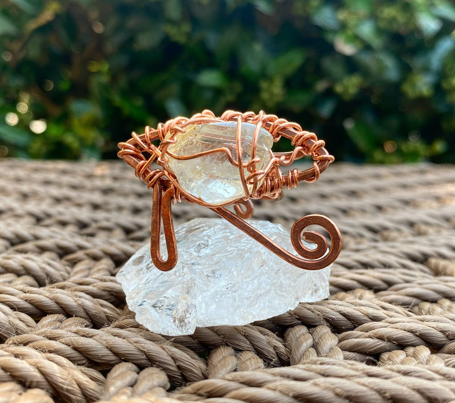 COPPER+BLUE TOPAZ EYE OF HERU RING