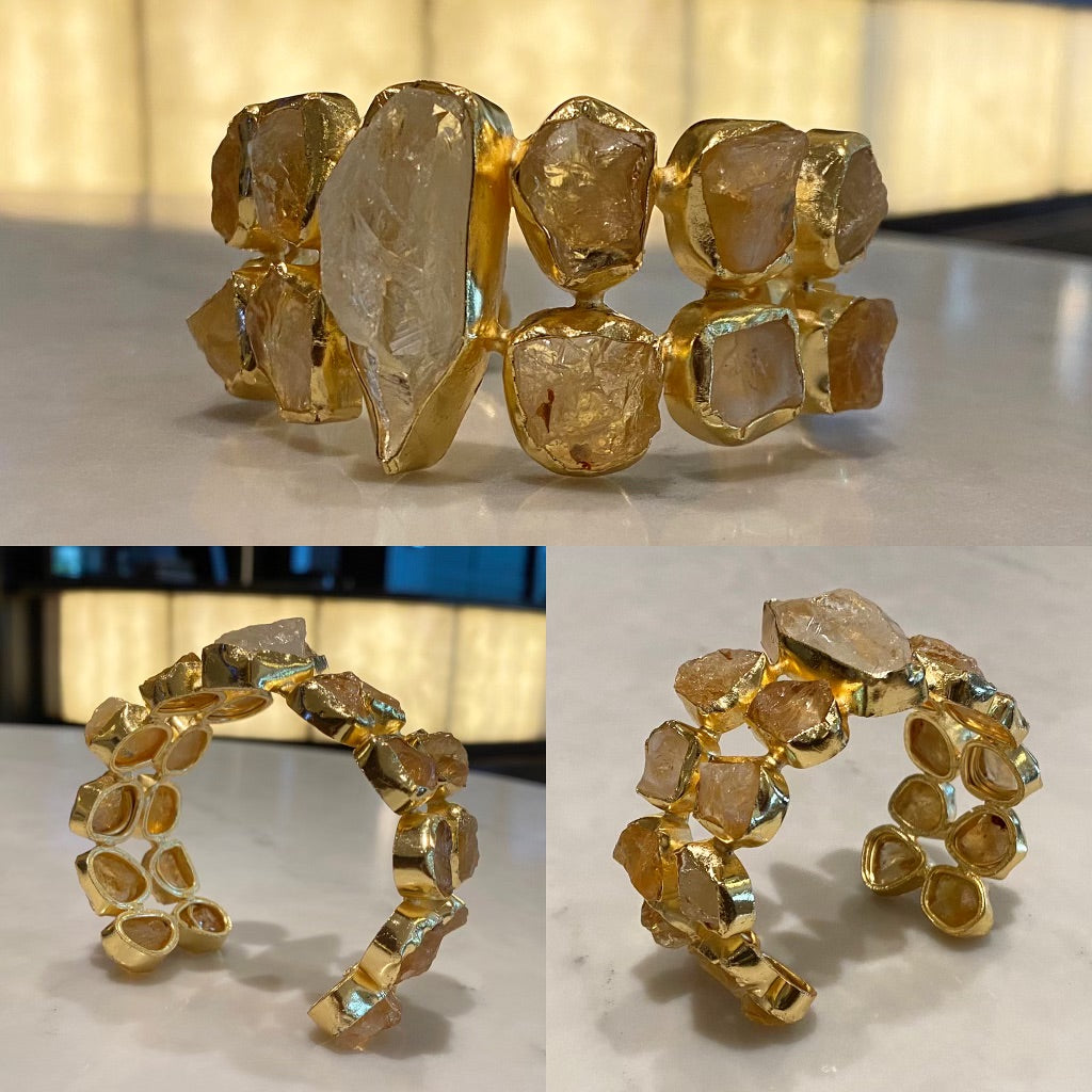 ✨PROSPERITY SUPREME✨BRASS+CITRINE CUFF BRACELET