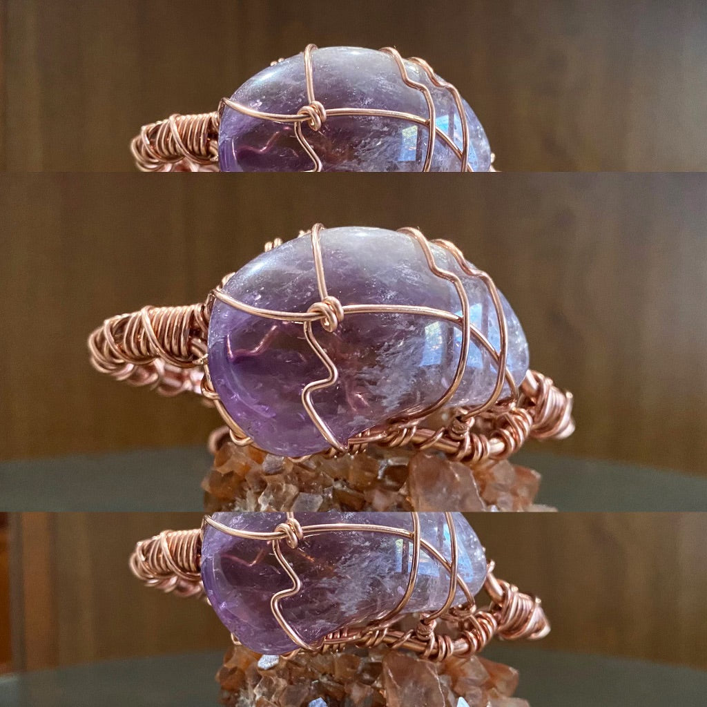 COPPER+AMETHYST CUFF BRACELET