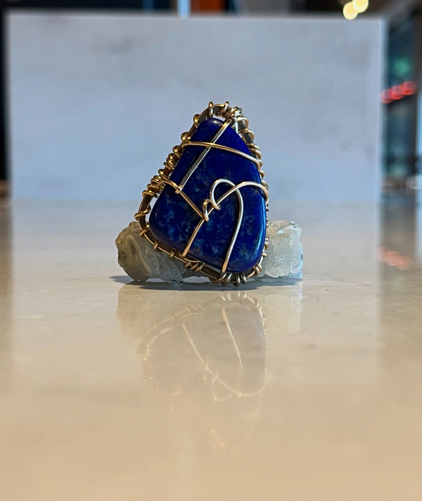 LAPIS LAZULI RING IN BRONZE