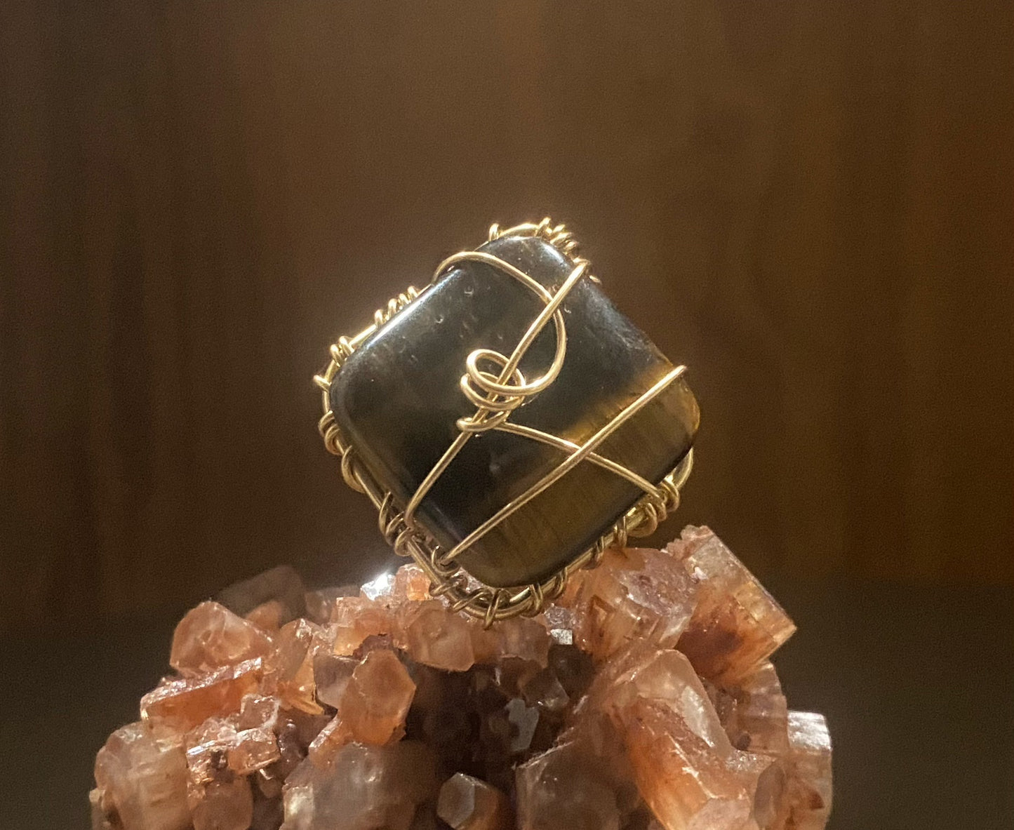 BRONZE+TIGERS EYE RING