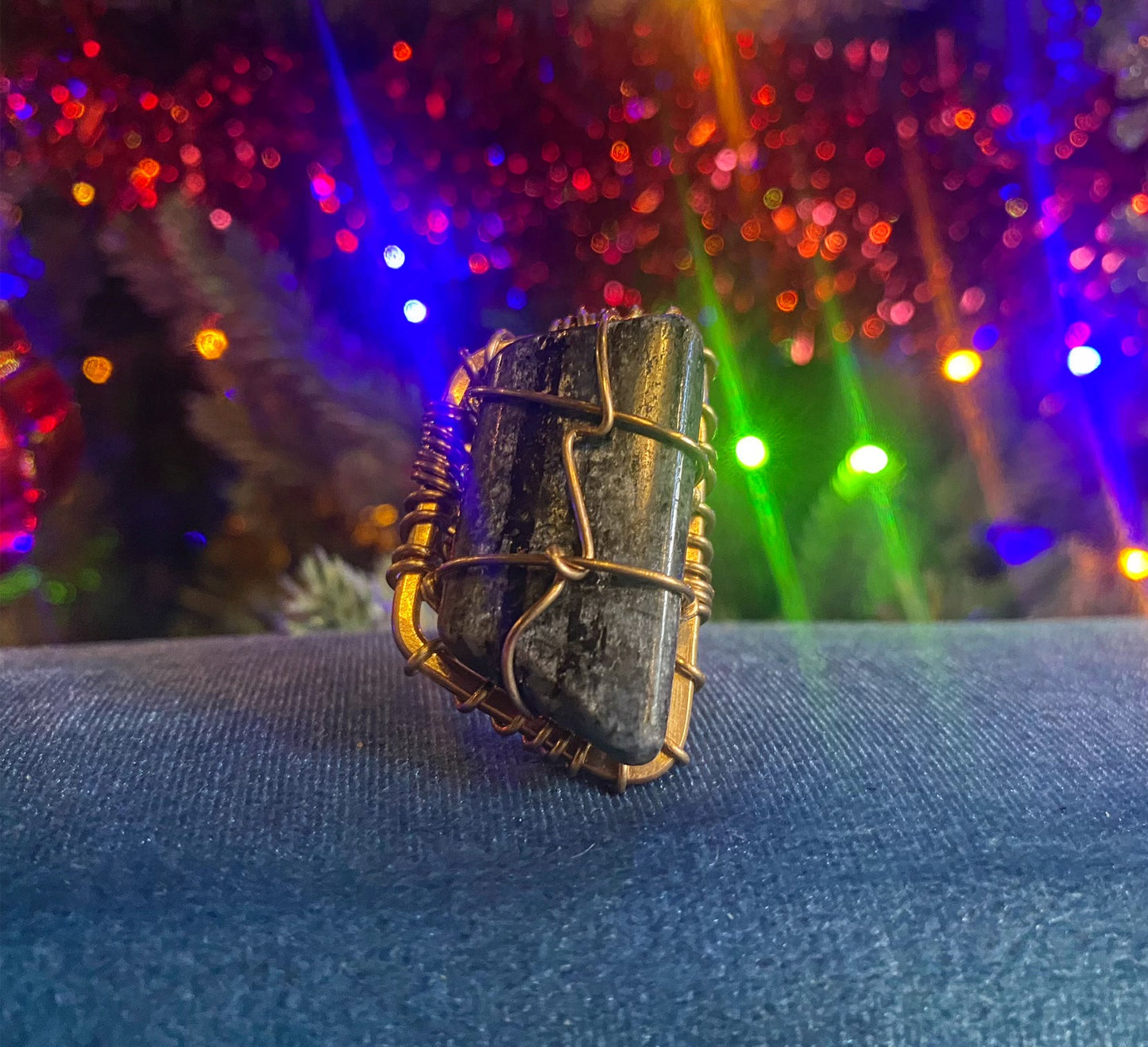 BRONZE+KYANITE RING