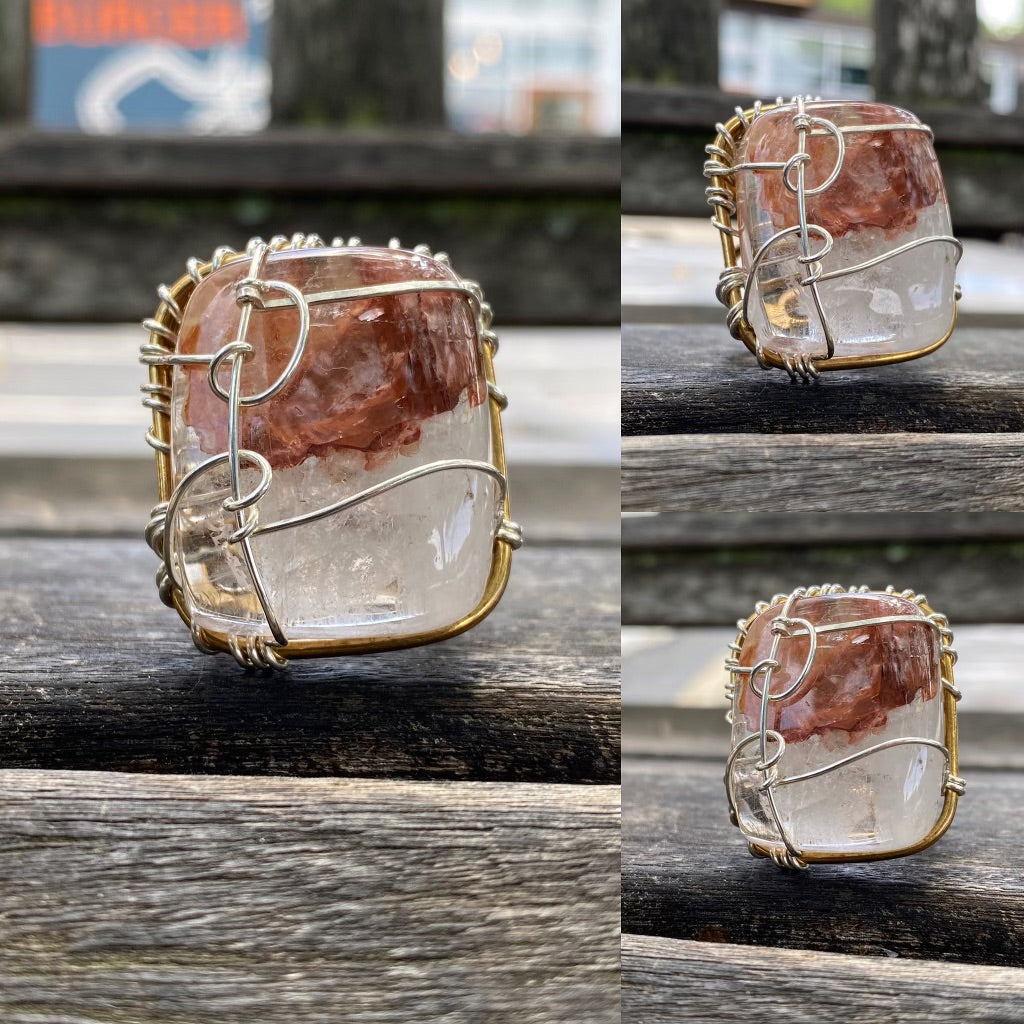 BRONZE+SILVER+AMPHIBOLE QUARTZ RING