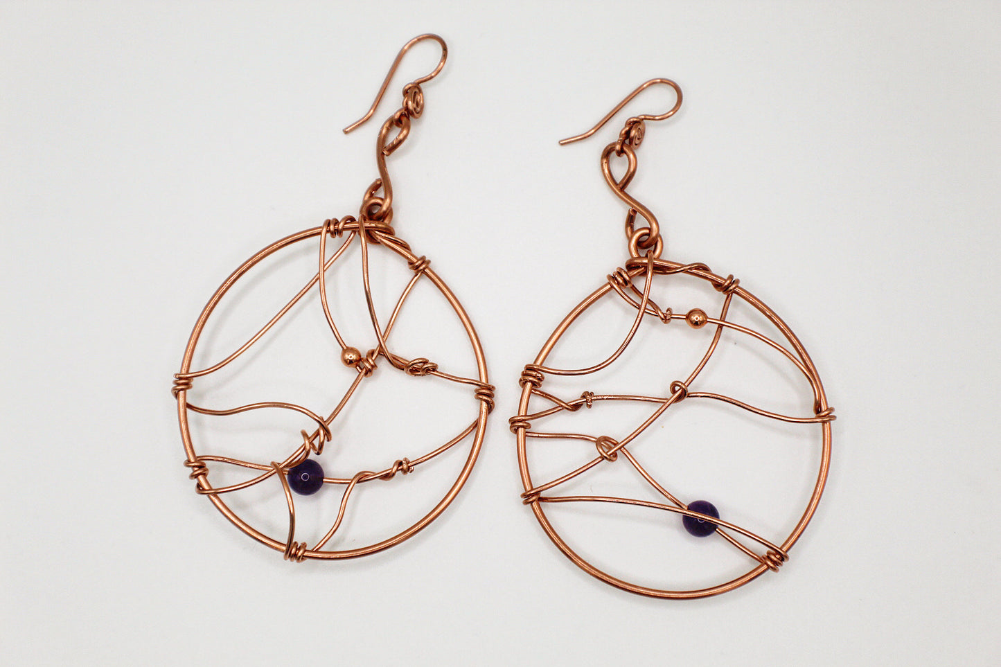 ✨FREESTYLE SOL✨ COPPER+AMETHYST EARRINGS