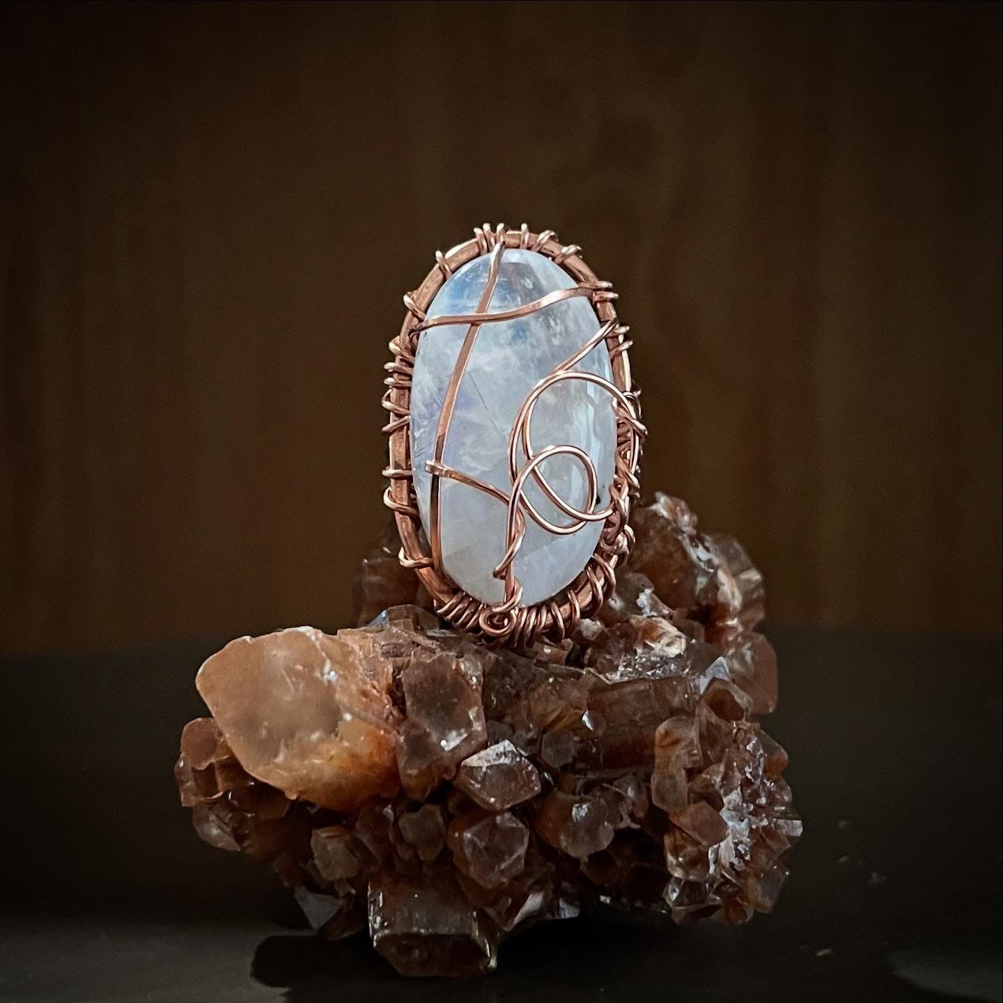 COPPER+MOONSTONE RING