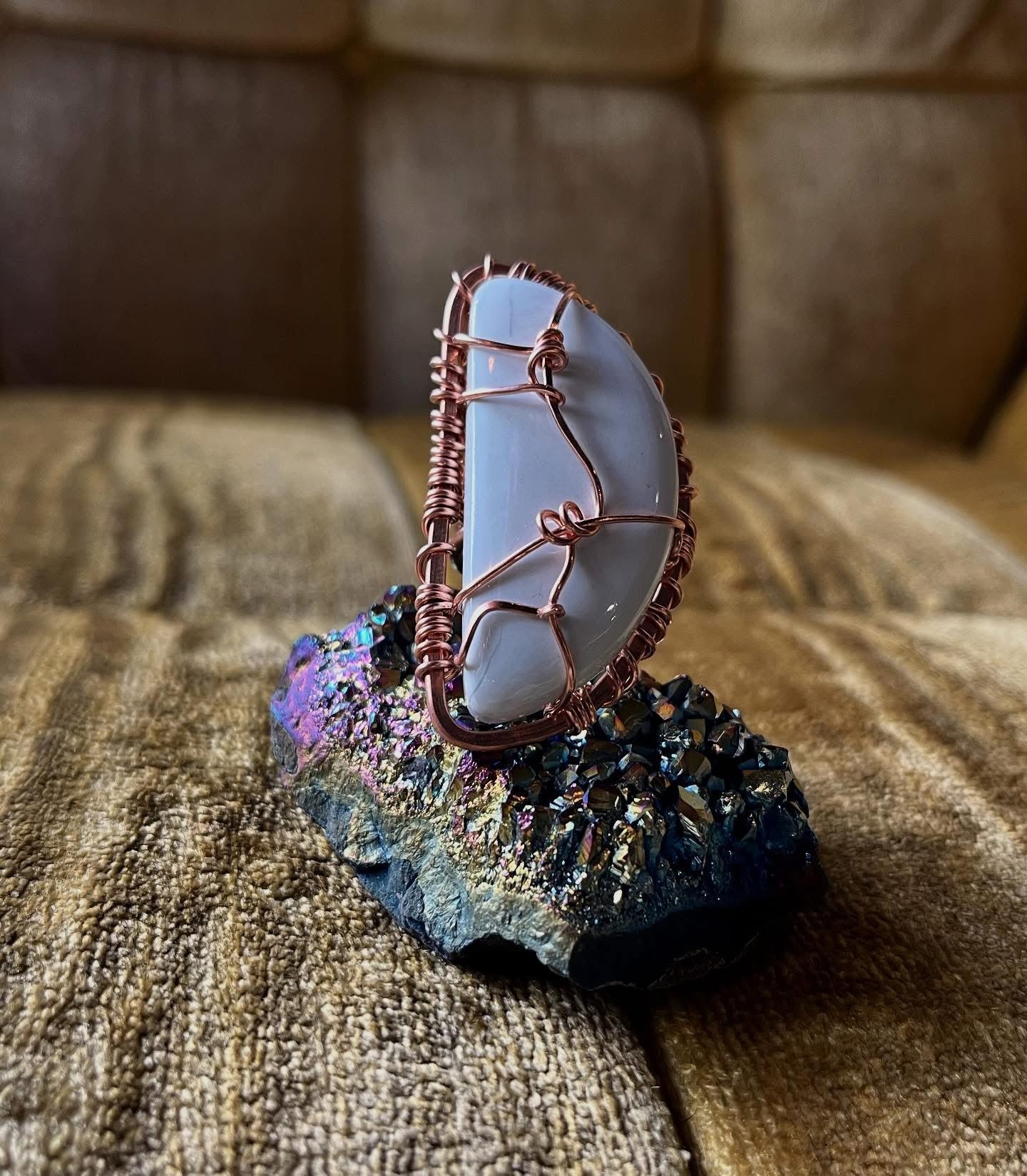 COPPER+ALABASTER AGATE RING