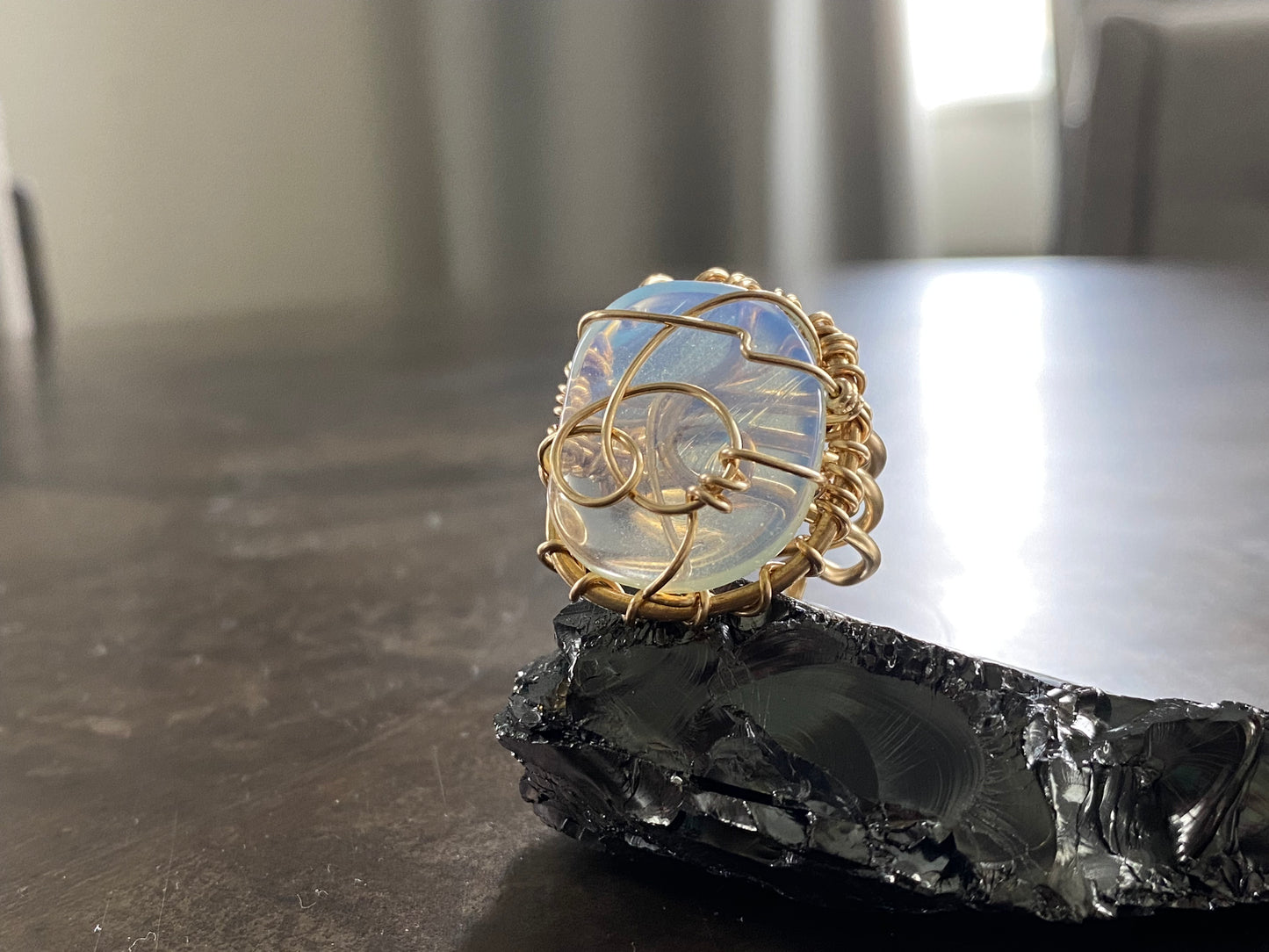 BRONZE+OPALITE RING