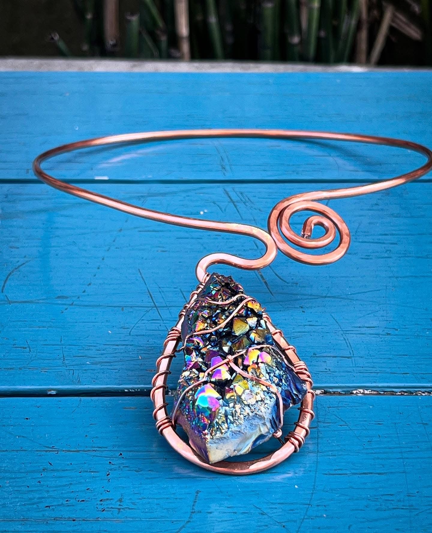 COPPER+TITANIUM AMETHYST CHOKER