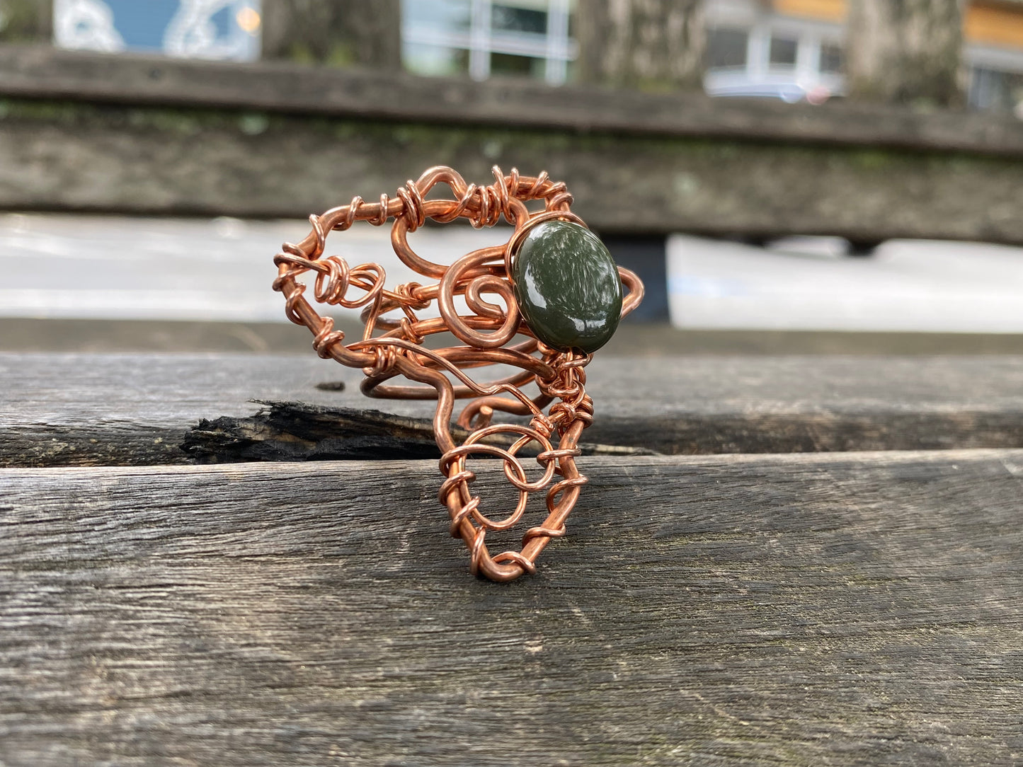 COPPER+OBSIDIAN ALKEBULAN RING