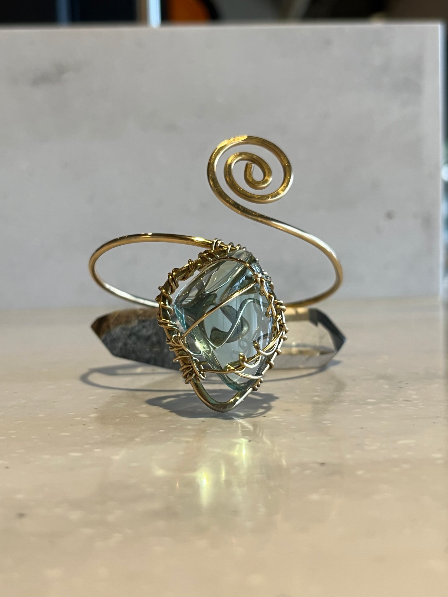 BRONZE+BLUE OBSIDIAN ARMBAND