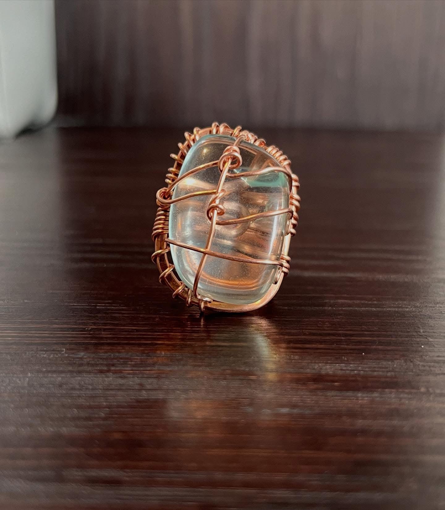 BLUE OBSIDIAN RING IN COPPER