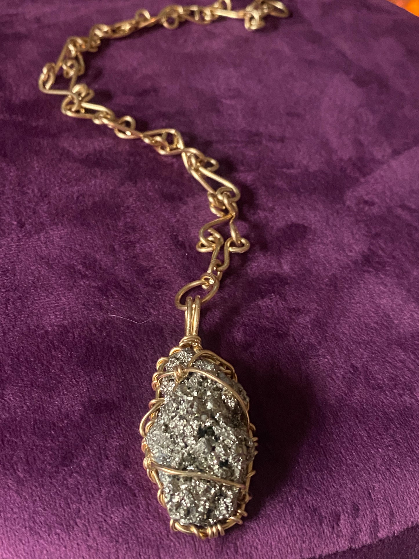 BRONZE+PYRITE S-LINK NECKLACE