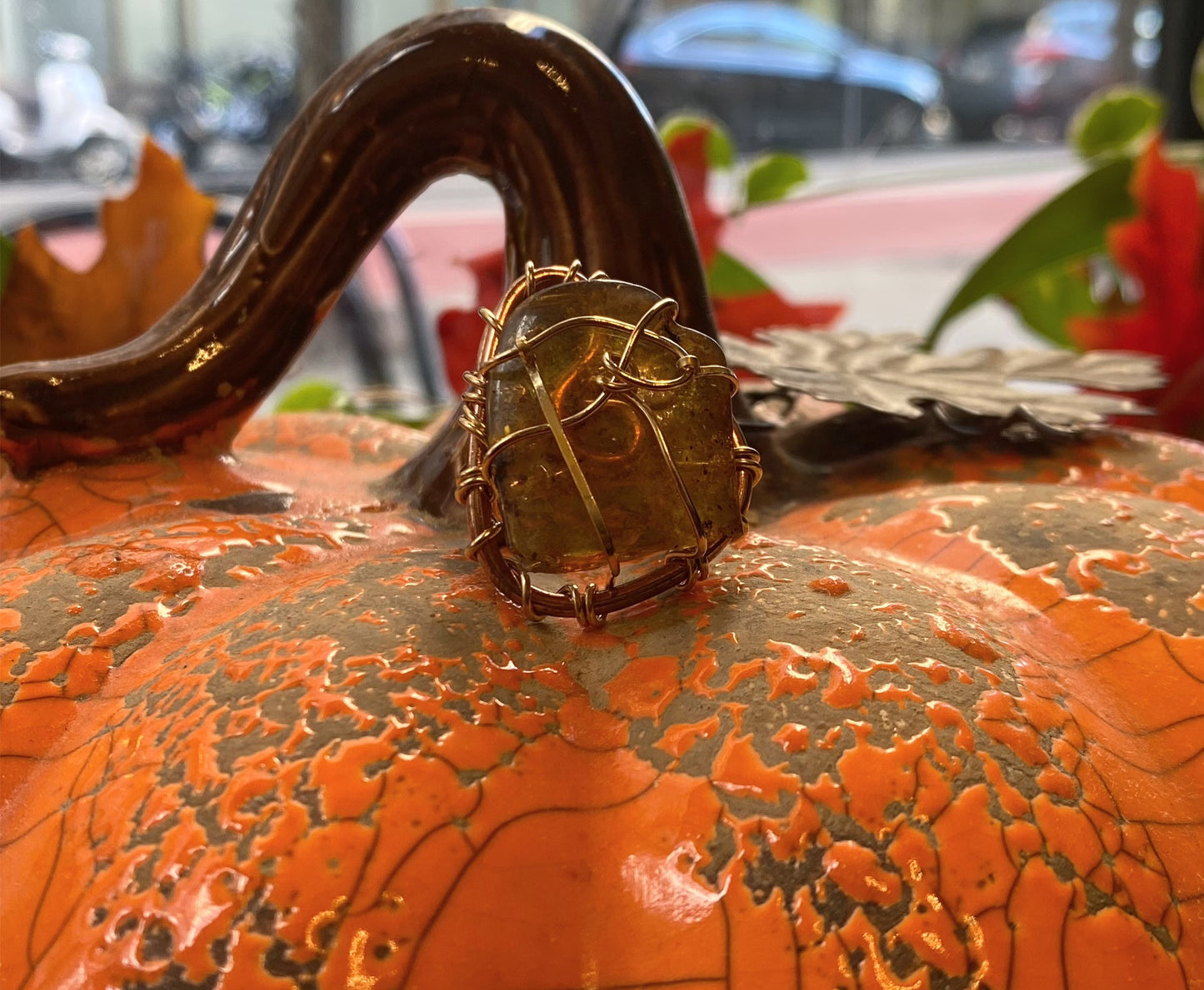 ✨ELEGANT✨COPPER/BRONZE+ AMBER RING