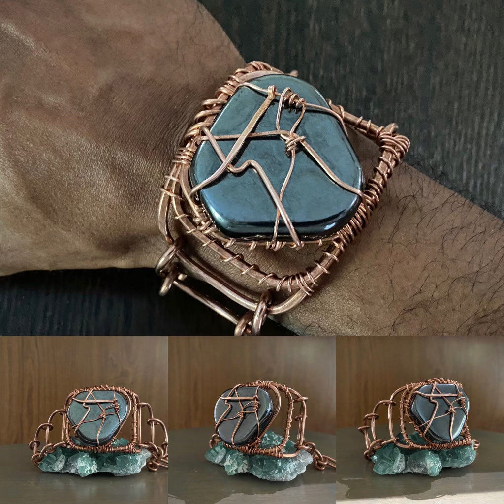 COPPER+MAGNETIC HEMATITE BRACELET