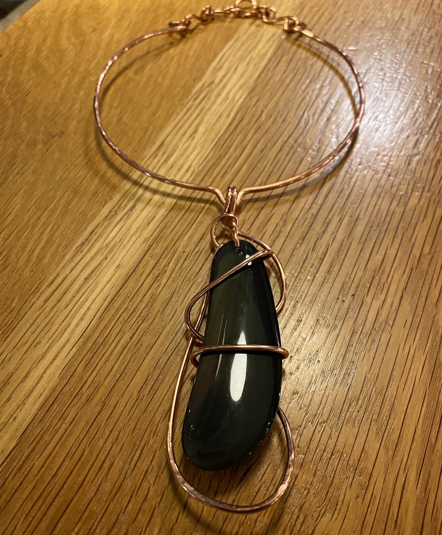 ✨🌑NIGHT GODDESS🌑✨ COPPER+OBSIDIAN CHOKER NECKLACE