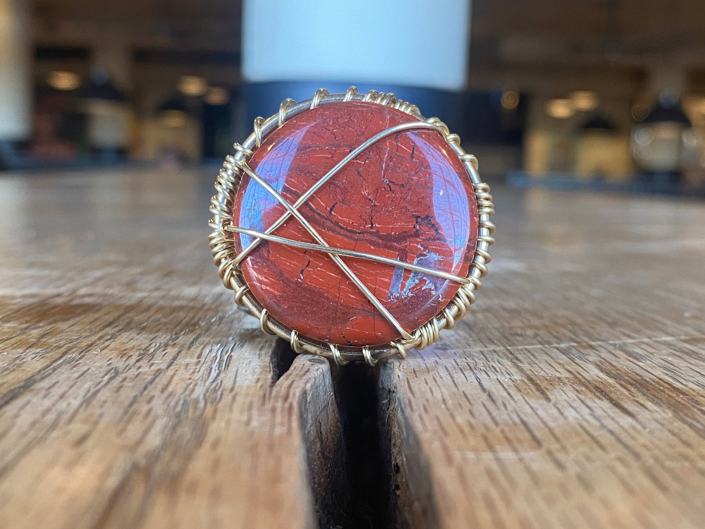 BRONZE+RED JASPER RING