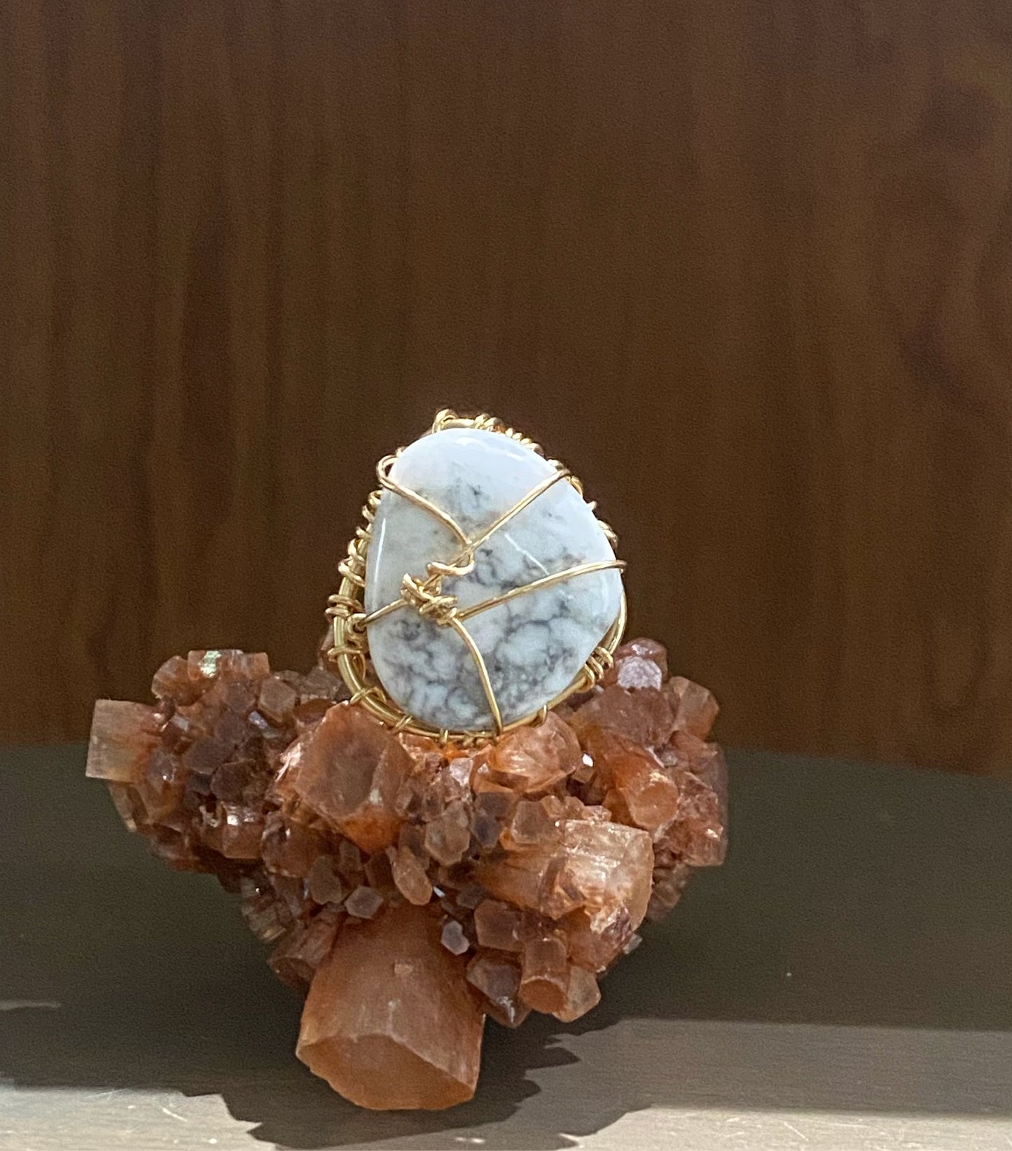 BRONZE+HOWLITE RING