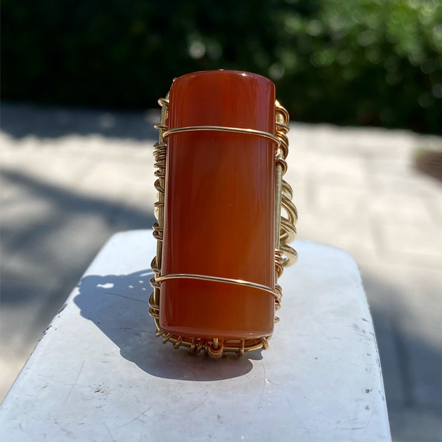 BRONZE+CARNELIAN RING