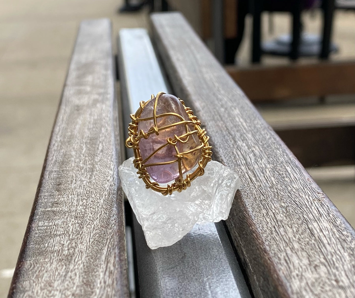 BRONZE+AMETHYST RING