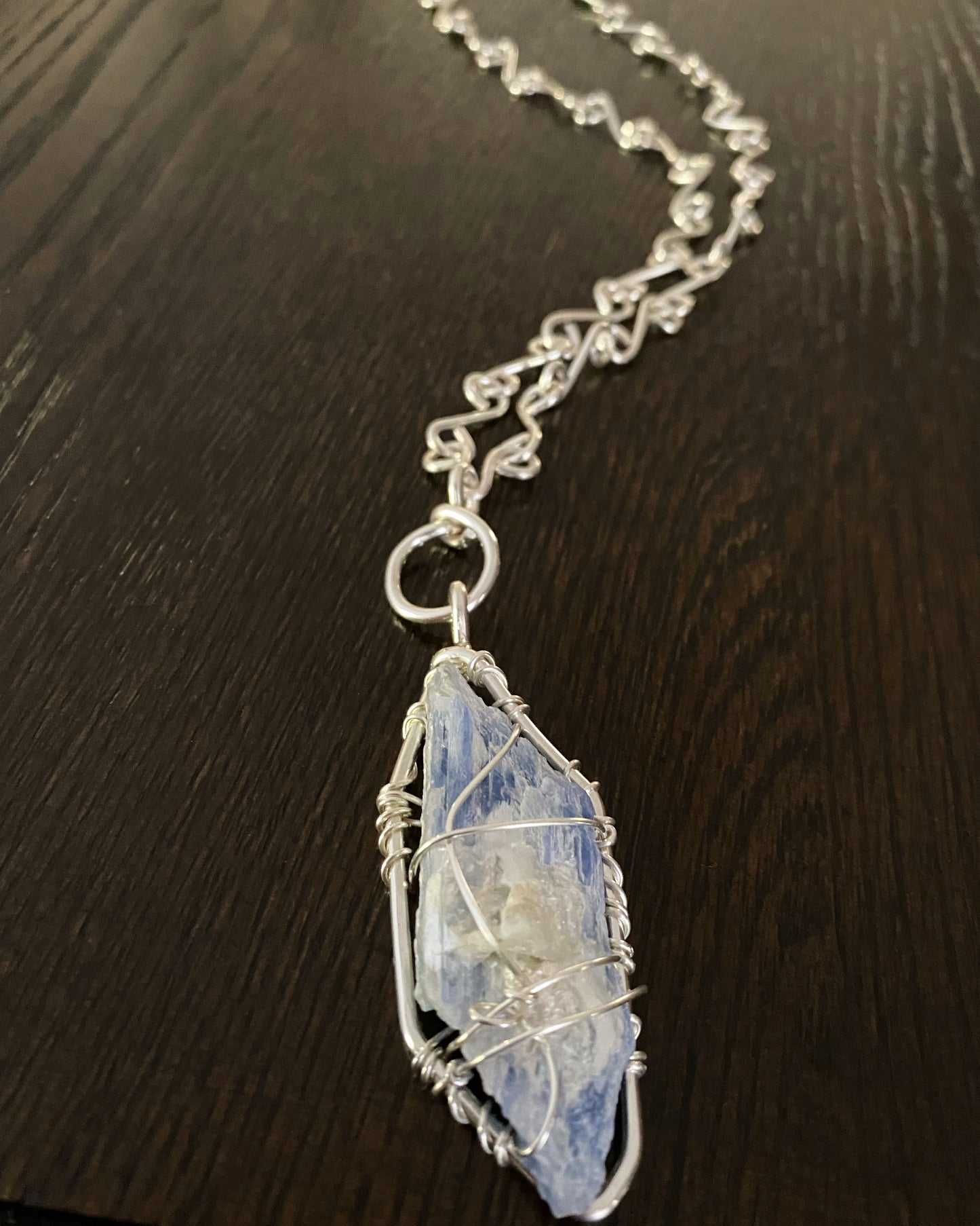SILVER+KYANITE S-LINK NECKLACE