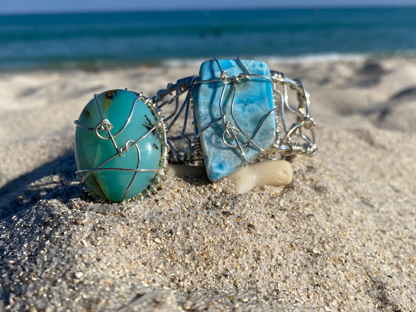 SILVER+LARIMAR BRACELET