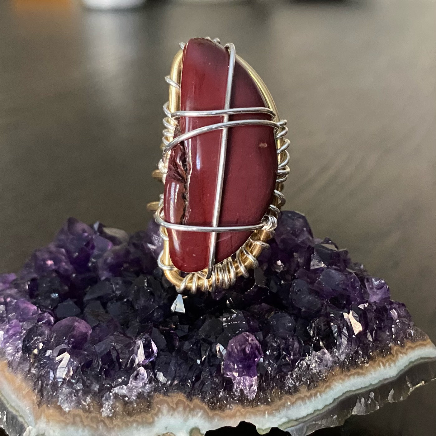 BRONZE+SILVER+RED JASPER