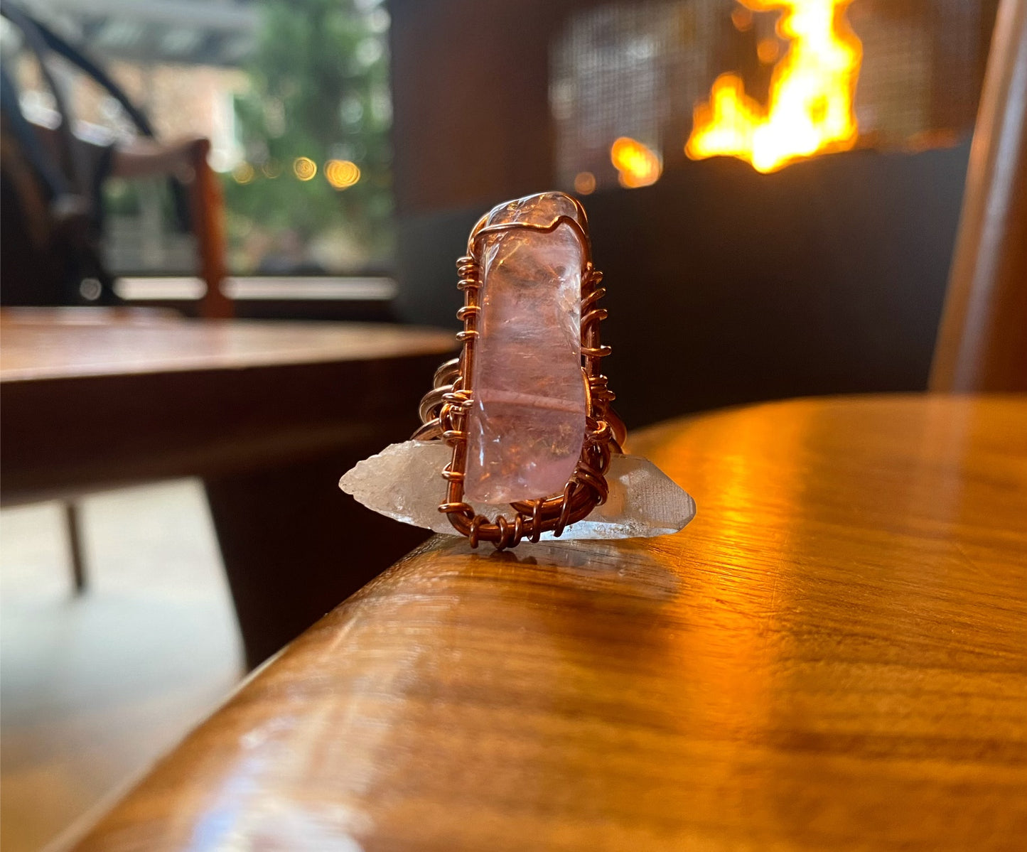 COPPER+AMETHYST RING