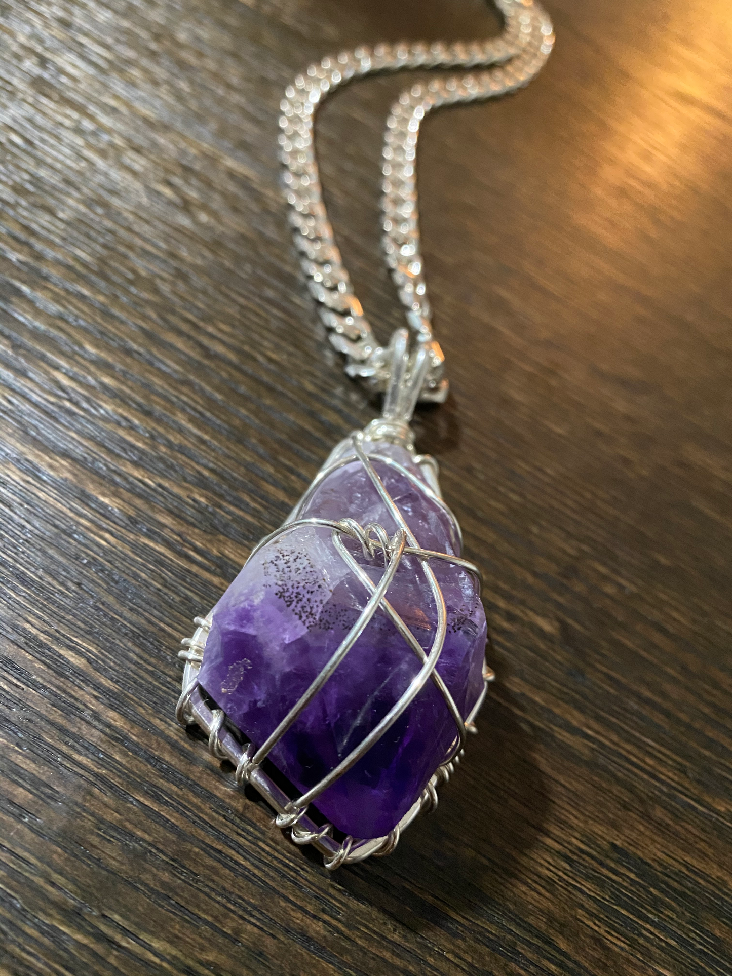 SILVER+RAW AMETHYST NECKLACE
