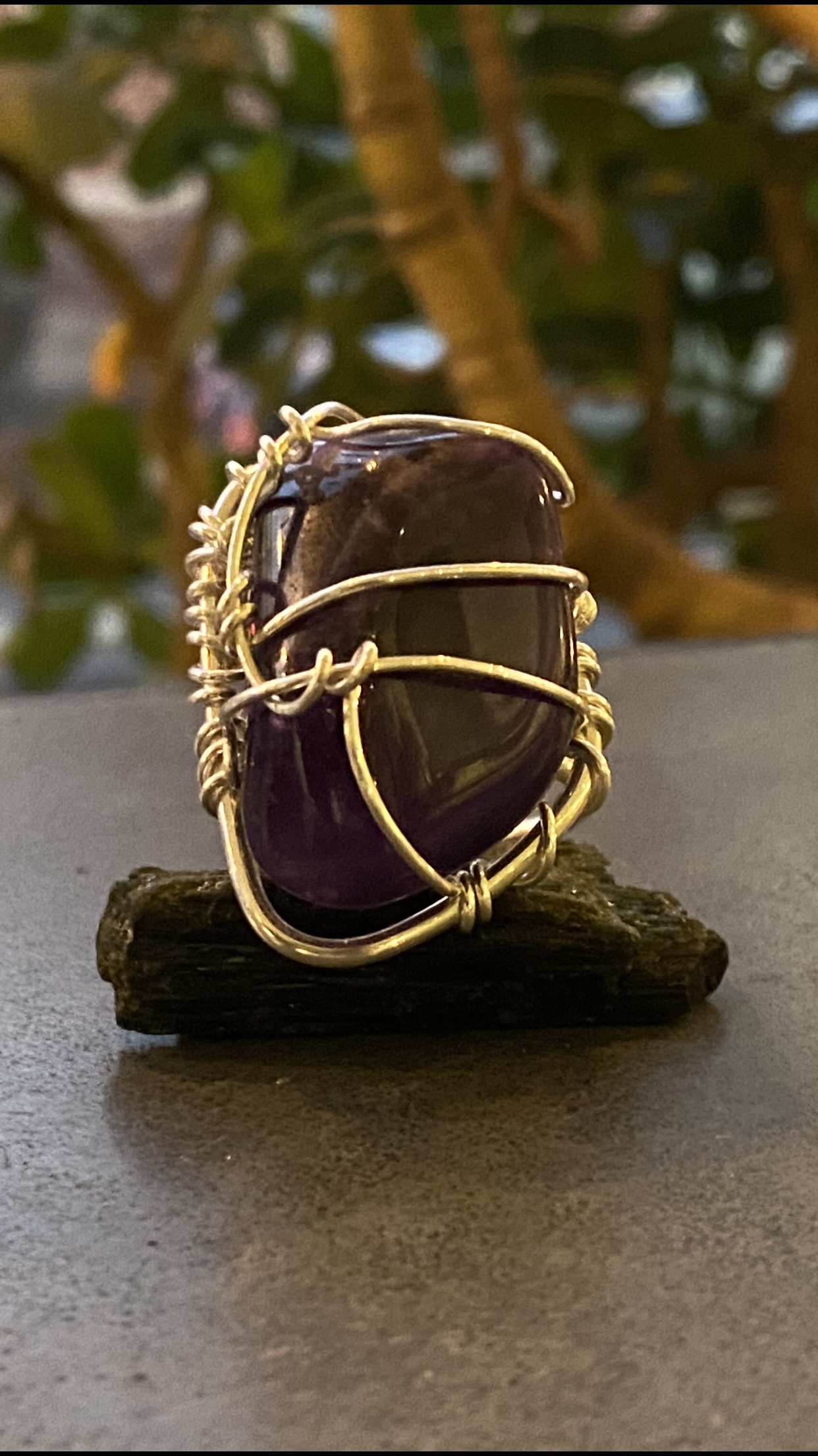 SILVER+DEEP PURPLE AMETHYST RING