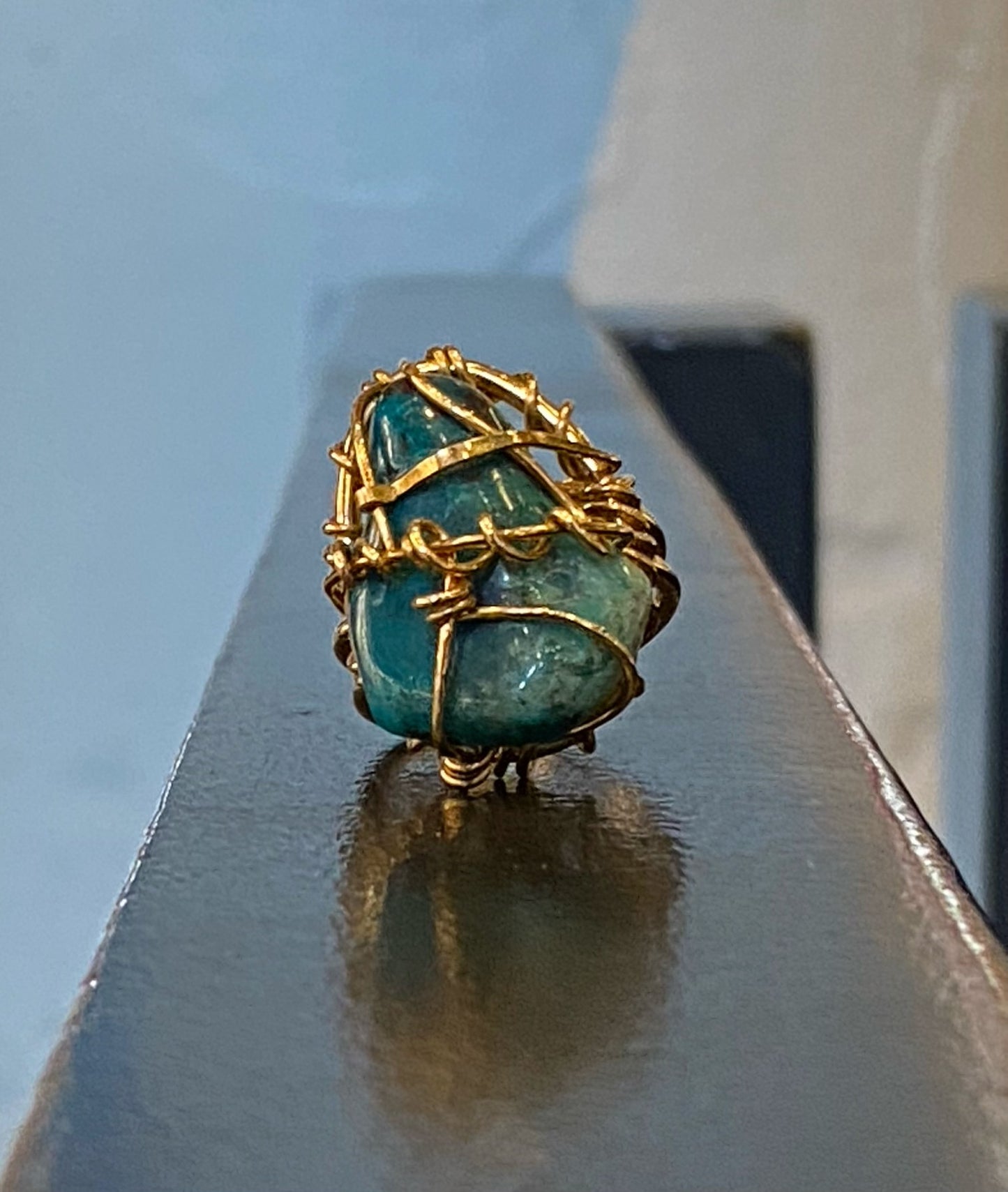 BRONZE+CHRYSOCOLLA RING